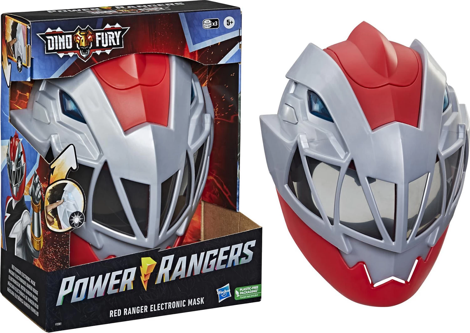 Hasbro Power Rangers Dino Fury Roter Ranger Elektronische Maske 3 Hasbro Power Rangers Dino Fury Roter Ranger Elektronische Maske
